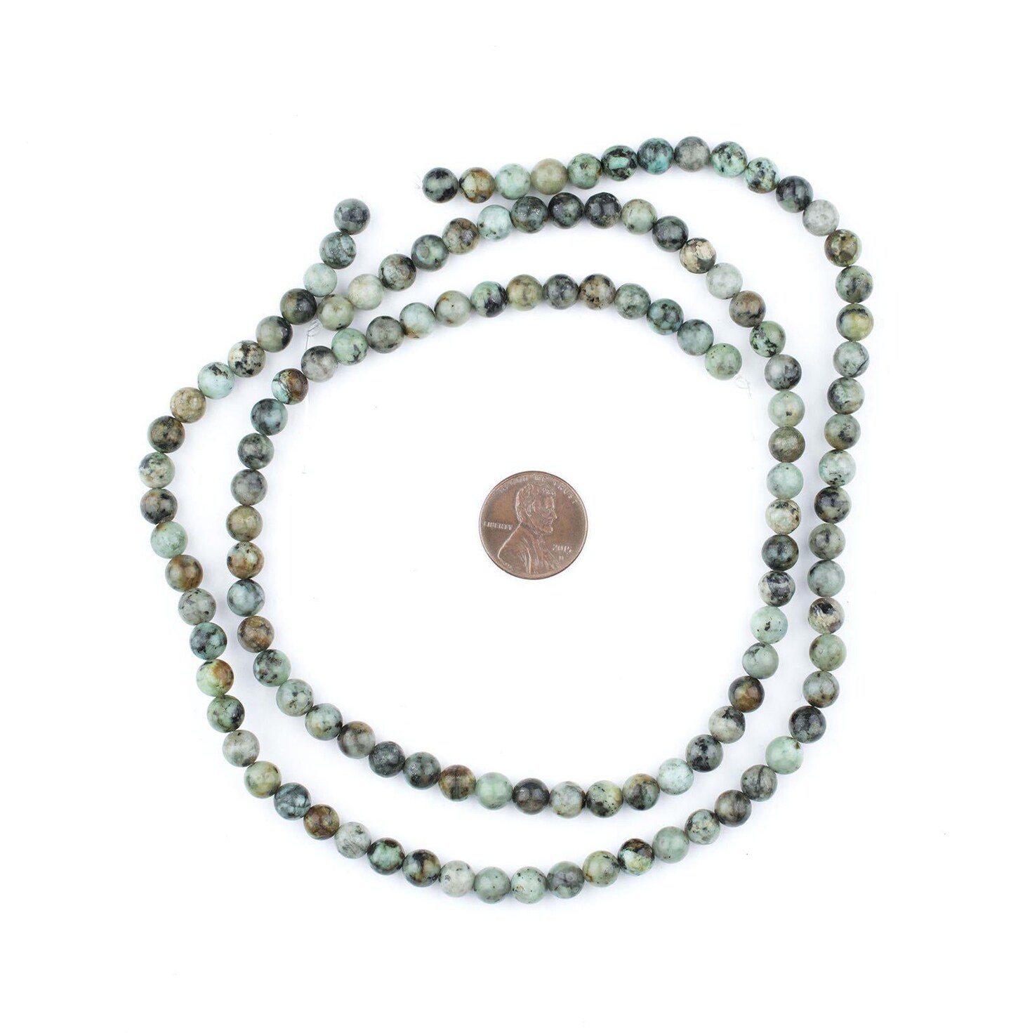 6mm African Turquoise Beads - Full Strand of Genuine Authentic Gemstone Beads - The Bead Chest (Polished)