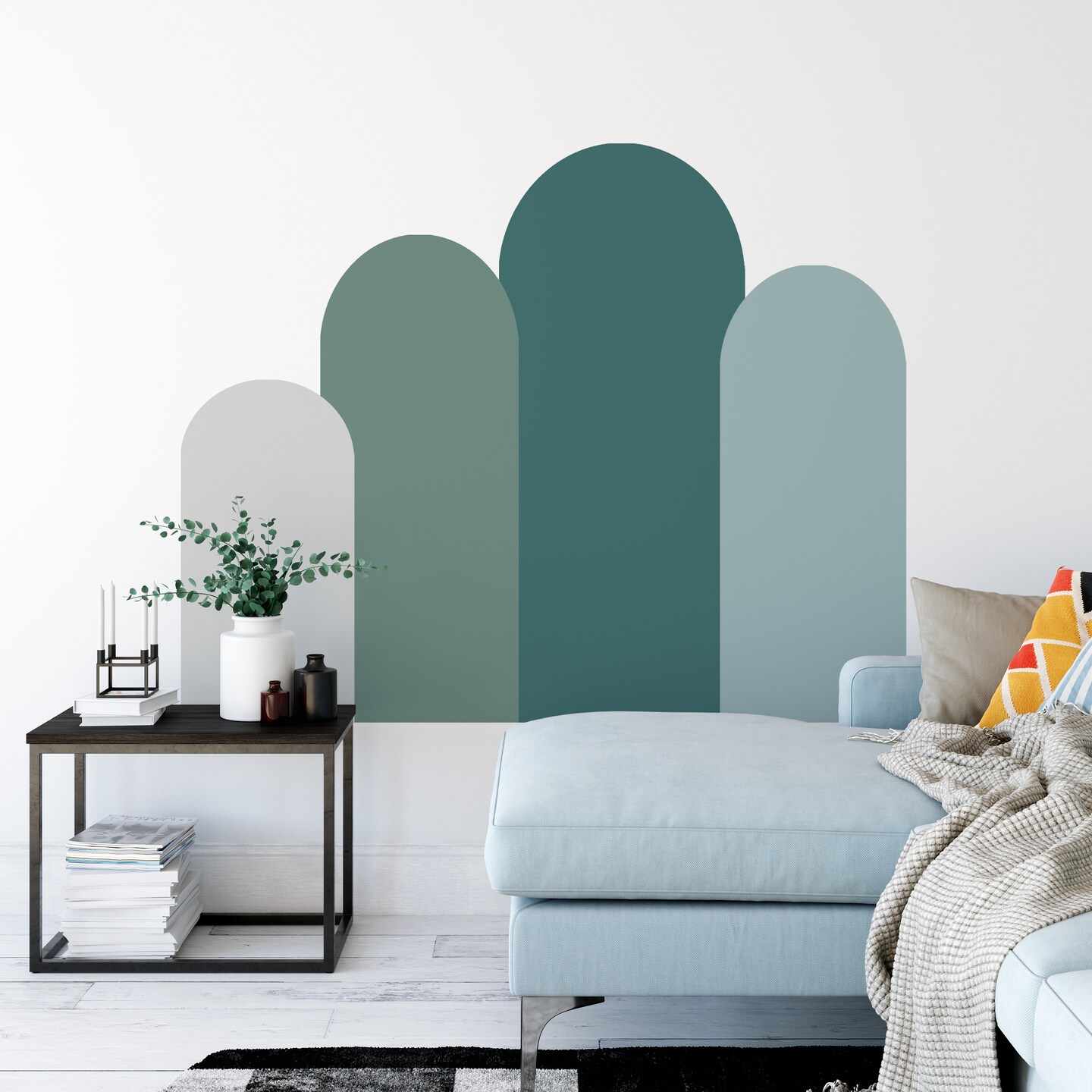 Arch set wall decal, arches wall sticker, boho style wall decal, vinyl wall decal, waterproof wall decal, green wall arch decal, home decor product 3