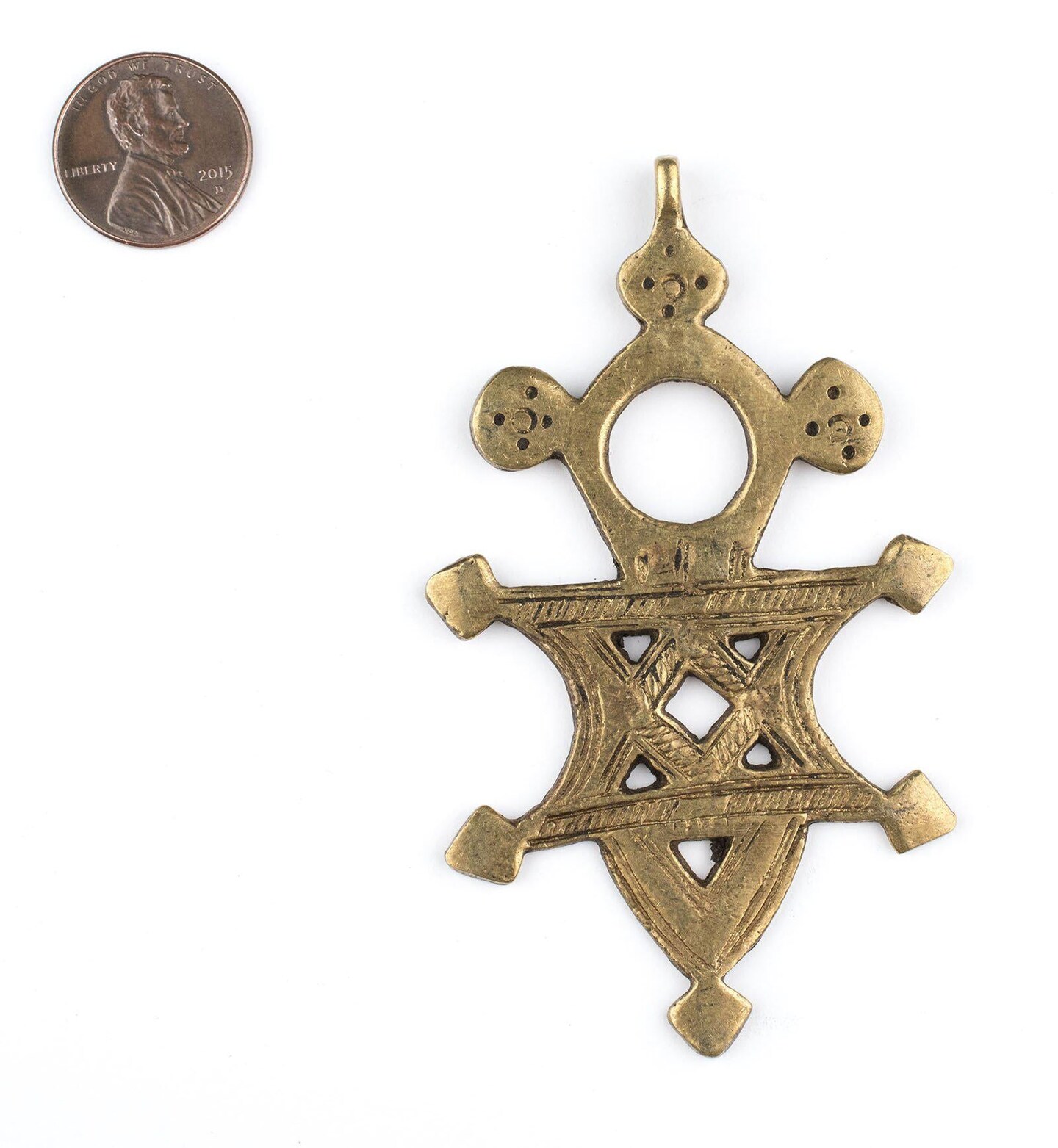 TheBeadChest Bronze Tuareg Star Cross Pendant