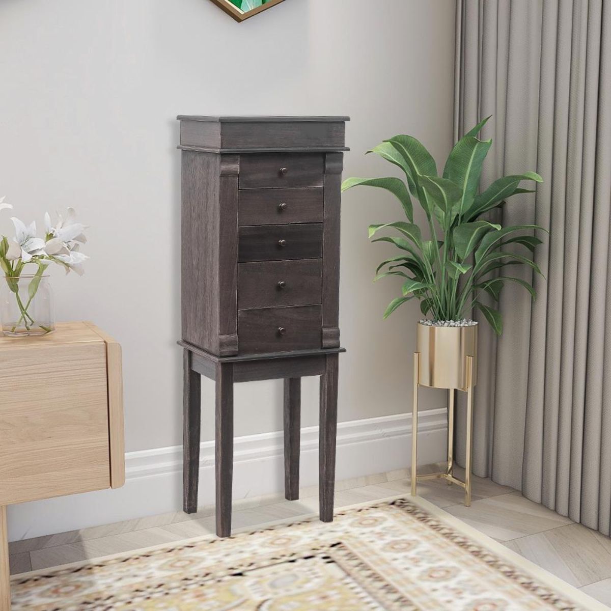 Lightweight Jewelry Chest Stand Organizer with Mirror Michaels