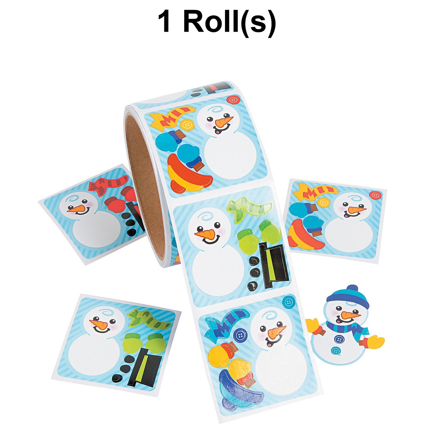 Mini Dress-a-Snowman Sticker Roll - 50 Pc