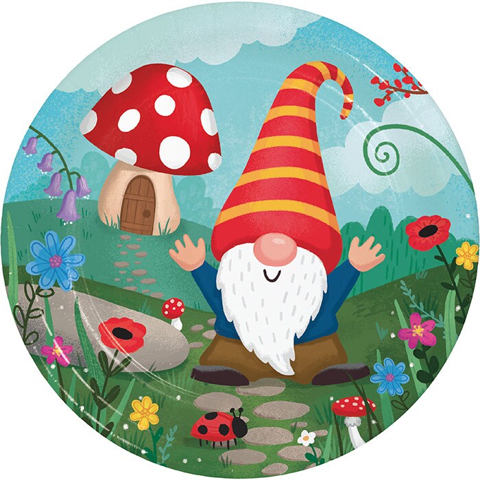 Party Gnomes Dessert Plate 8ct