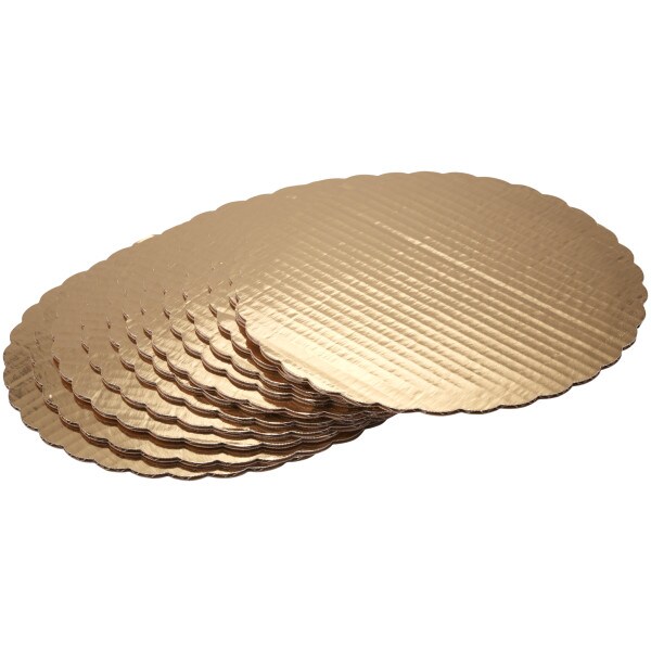10&#x22; Round Gold Cake Board 12ct