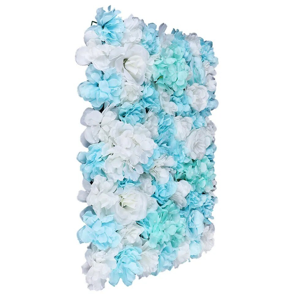 12-Pieces Artificial Silk Rose Flower Wall Panels