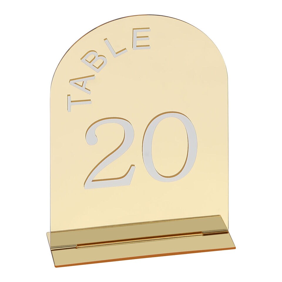 20PCS Acrylic Gold Table Numbers