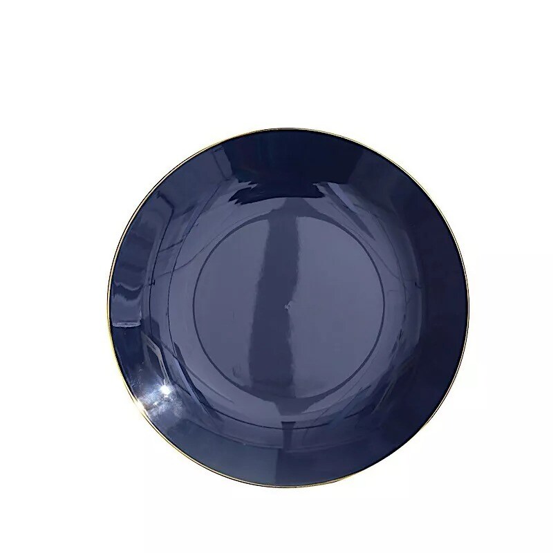 NAVY BLUE 10 Glossy 10&#x22; Round Plastic Salad PLATES