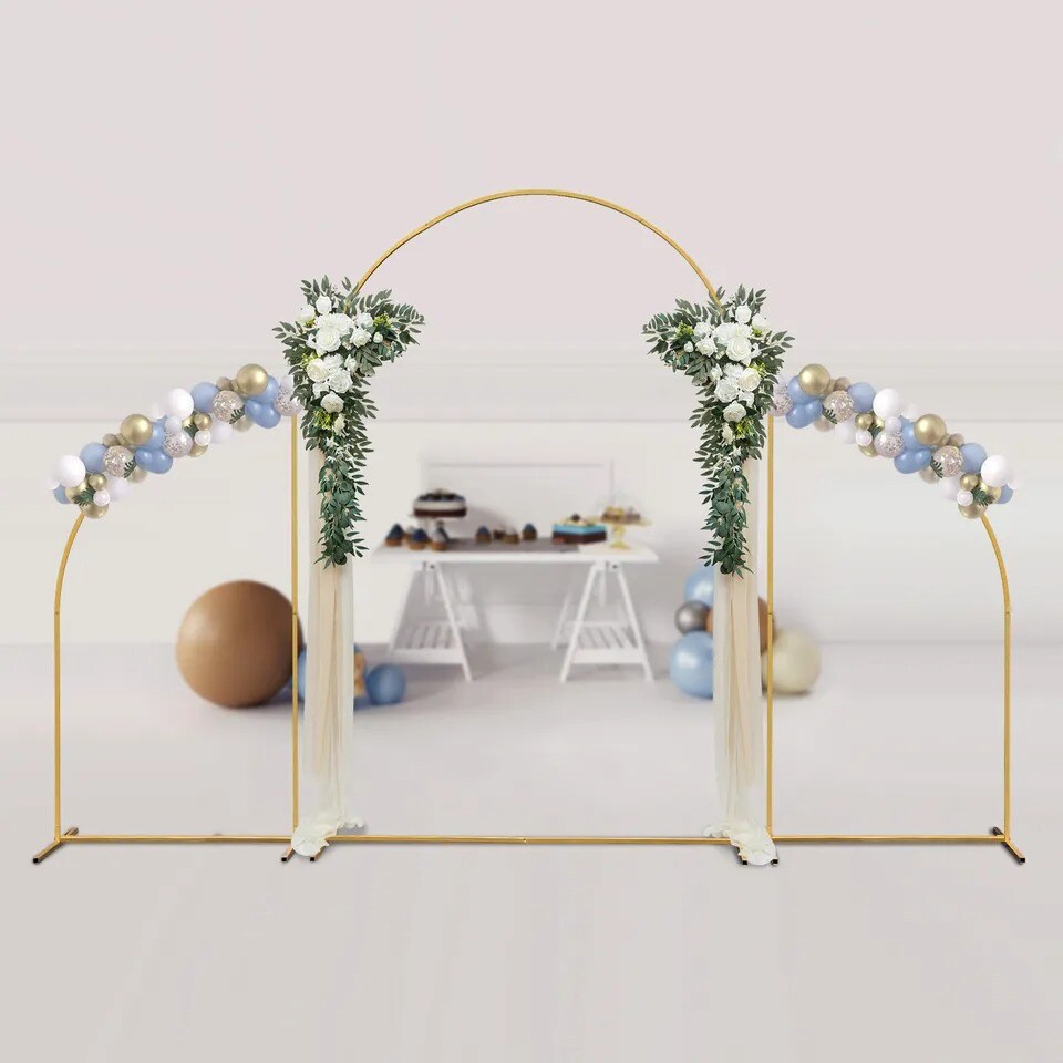 3Pcs Metal Wedding Arch Backdrop Stand for Ceremony & Party Decor