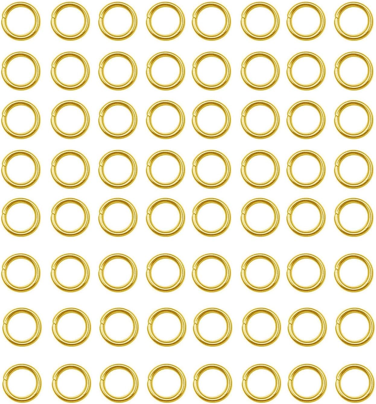 200 pcs Gold Plated Stainless Steel Split Rings Jump Rings Connector Rings for Jewelry Making Necklaces Bracelet Earrings Keychain DIY Craft (13299-Gold, 6mm)