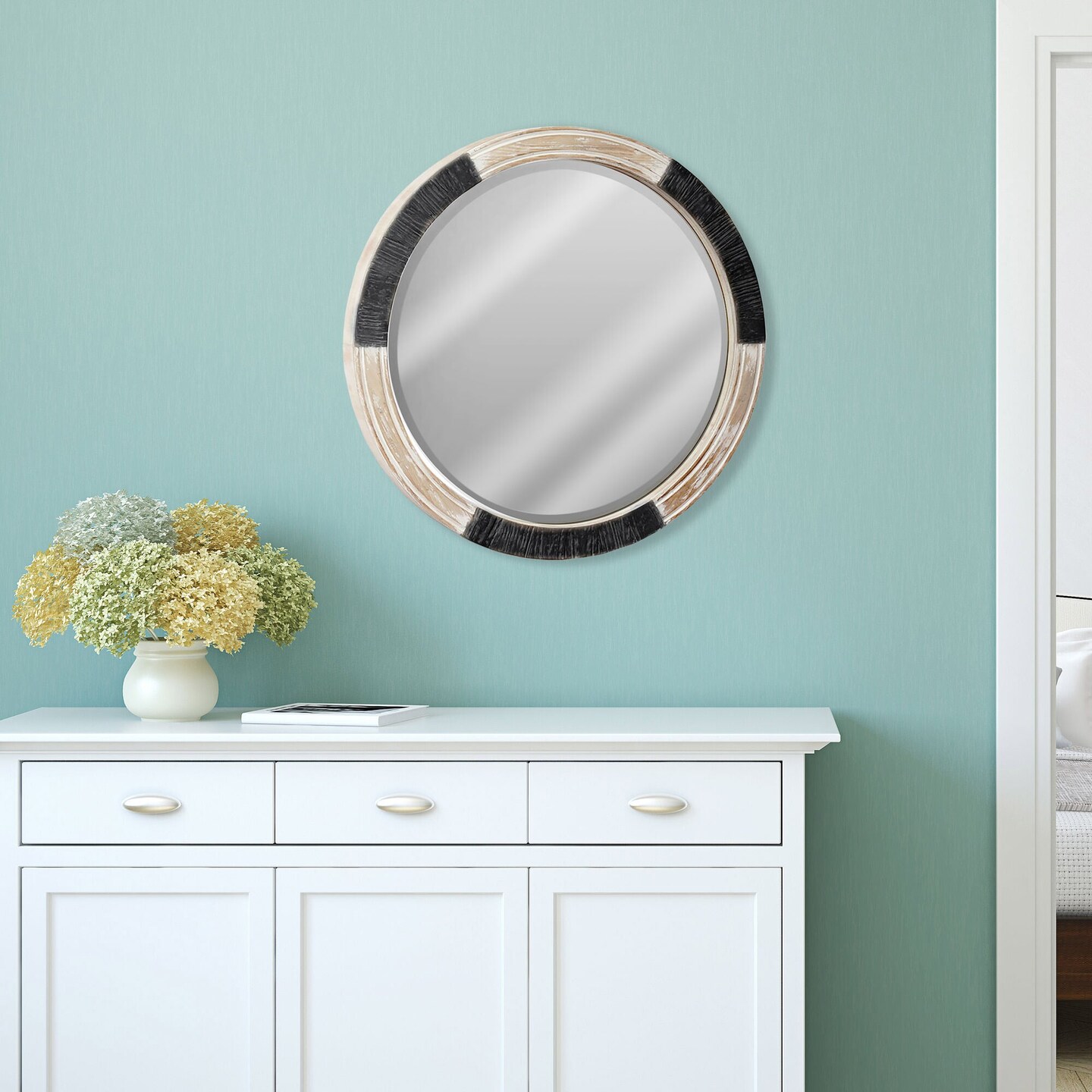 Chadwick 30&#x22; round Wood Mirror