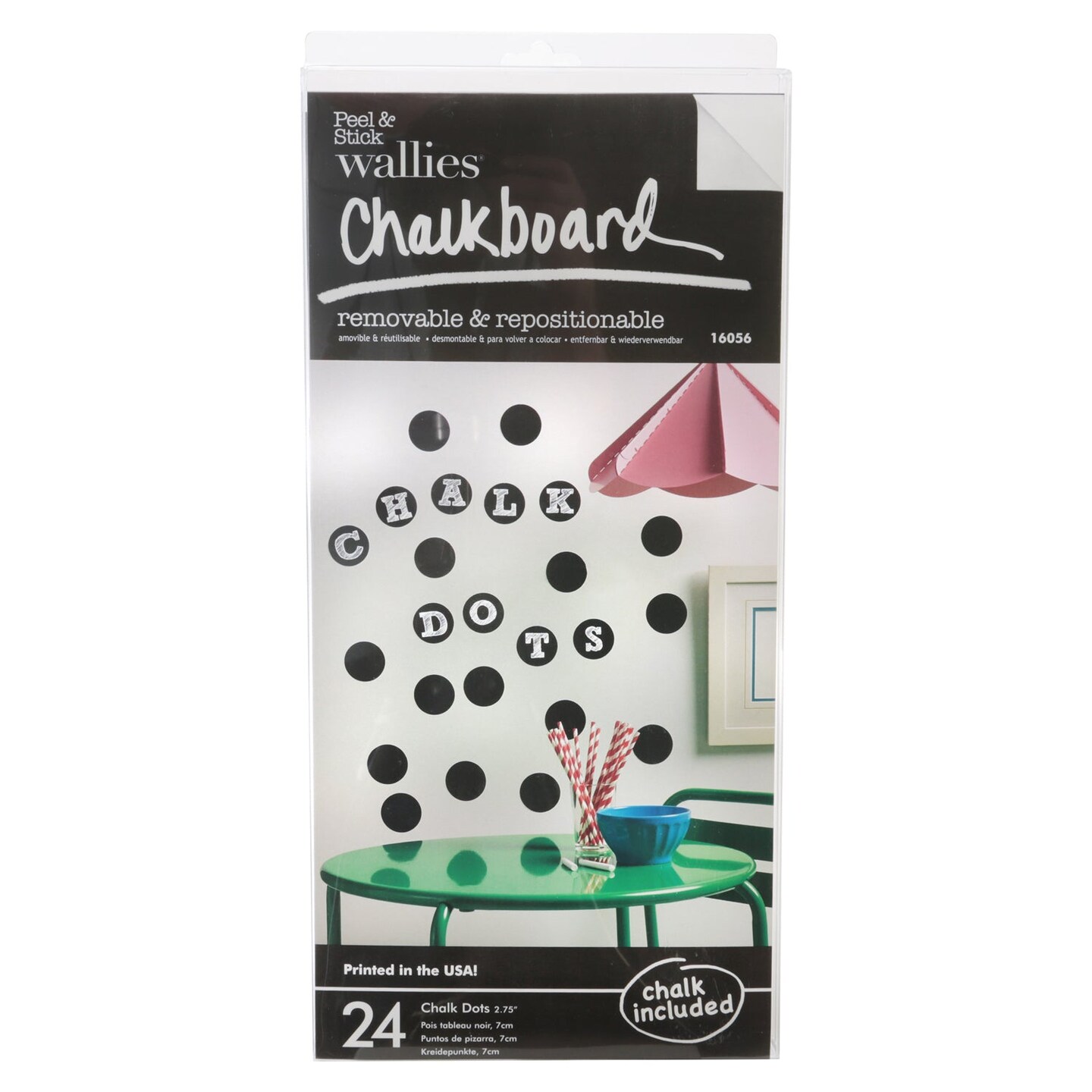Dot Chalkboard Vinyl Labels, 2.75&#x22;, Pack of 24