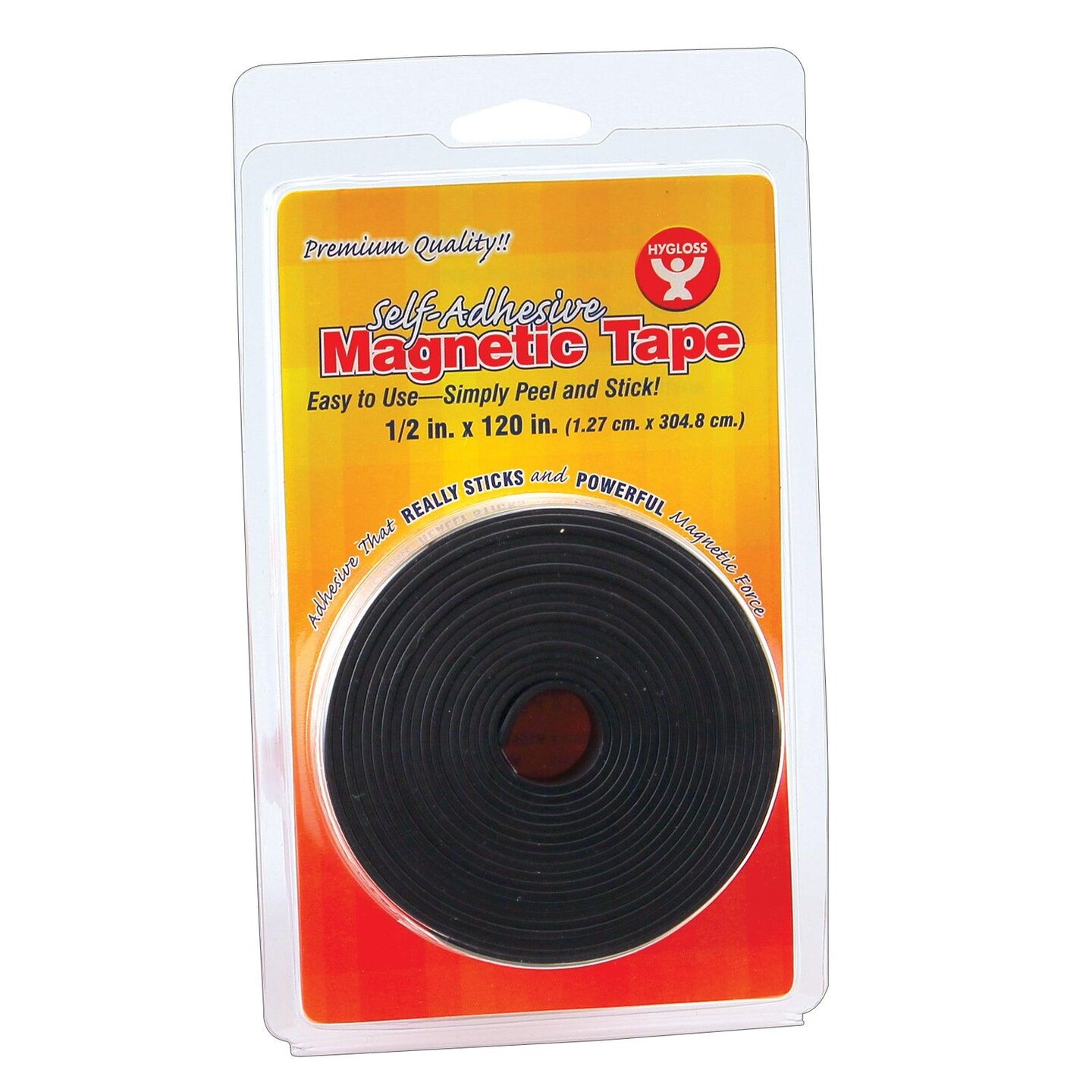 Self-Adhesive Magnetic Tape Roll, 1/2&#x22; x 120&#x22;, Pack of 6