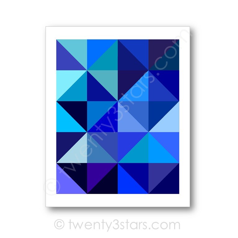 Grey Triangles Geometric Modern Color Art, You Choose the Colors - image11