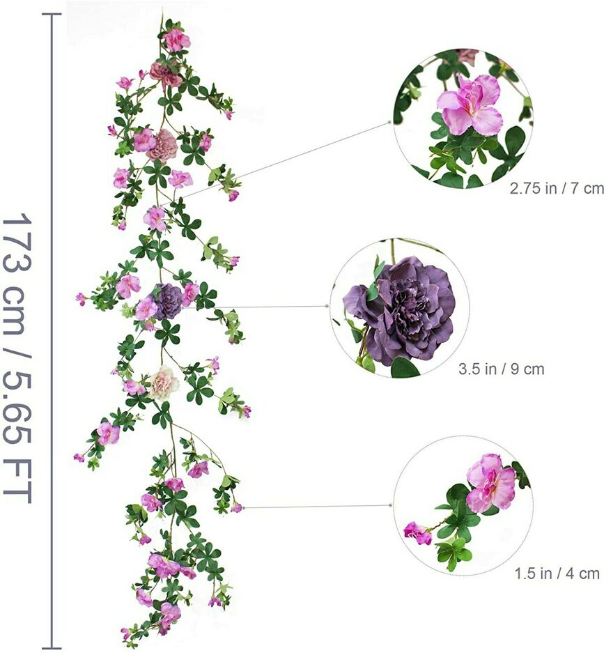 Artificial Cherry Blossom &#x26; Ivy Hanging Plants
