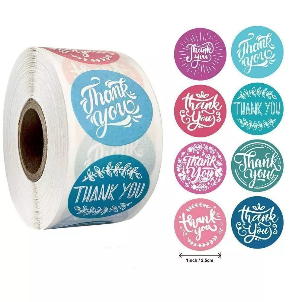 Kitcheniva 1000 Pcs Assorted Floral Thank You Stickers