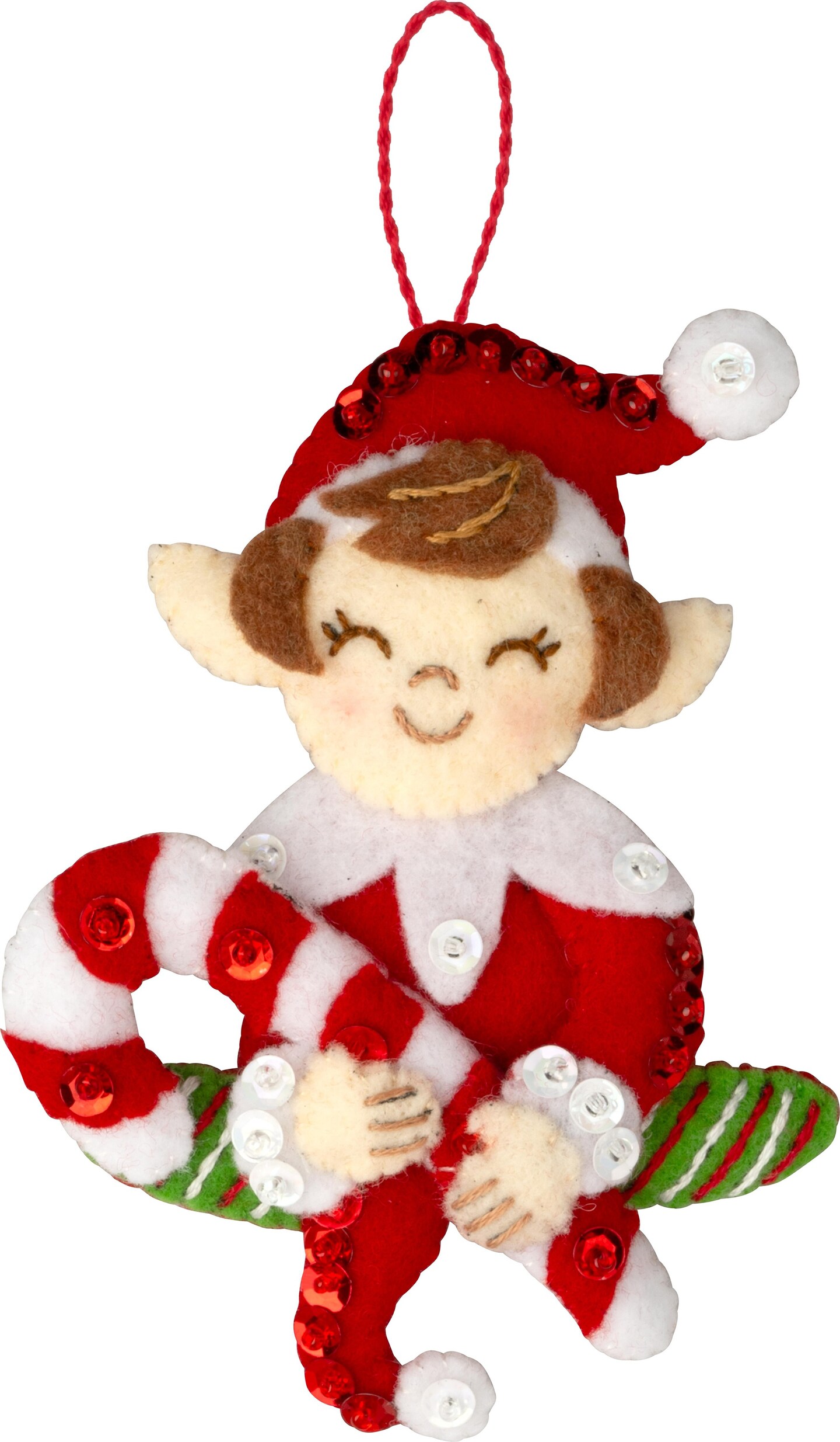 Bucilla Felt Ornaments Applique Kit Set Of 4-Merry Elves