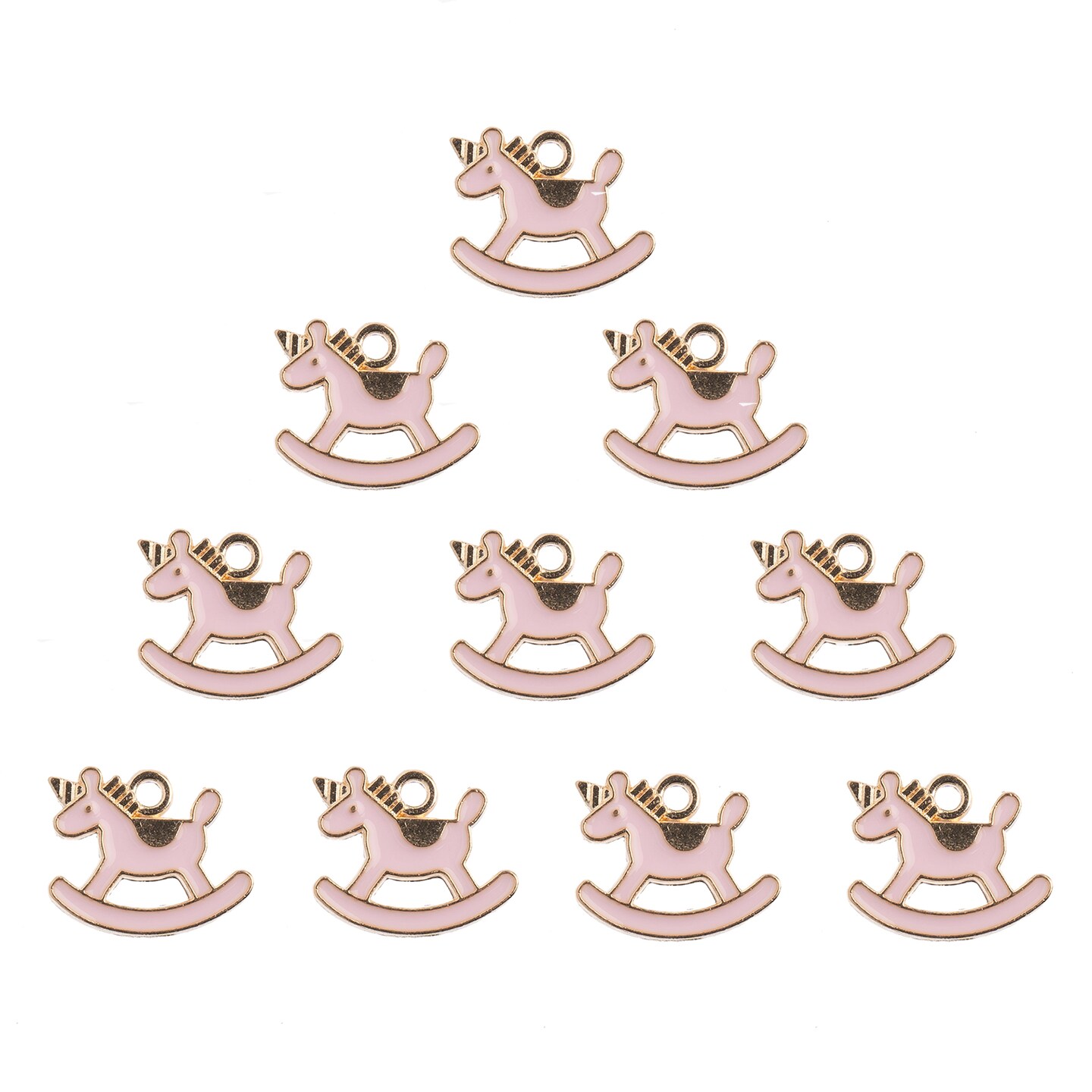 John Bead Sweet &#x26; Petite Rocking Horse Charms, 10pcs