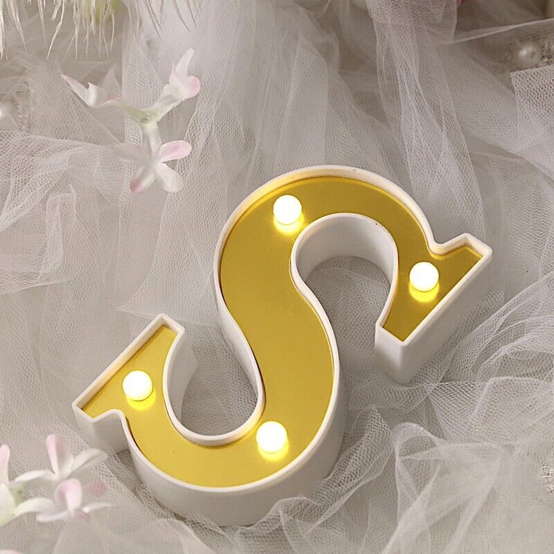 6&#x22; tall GOLD S LED Lighted Marquee Letters Sign