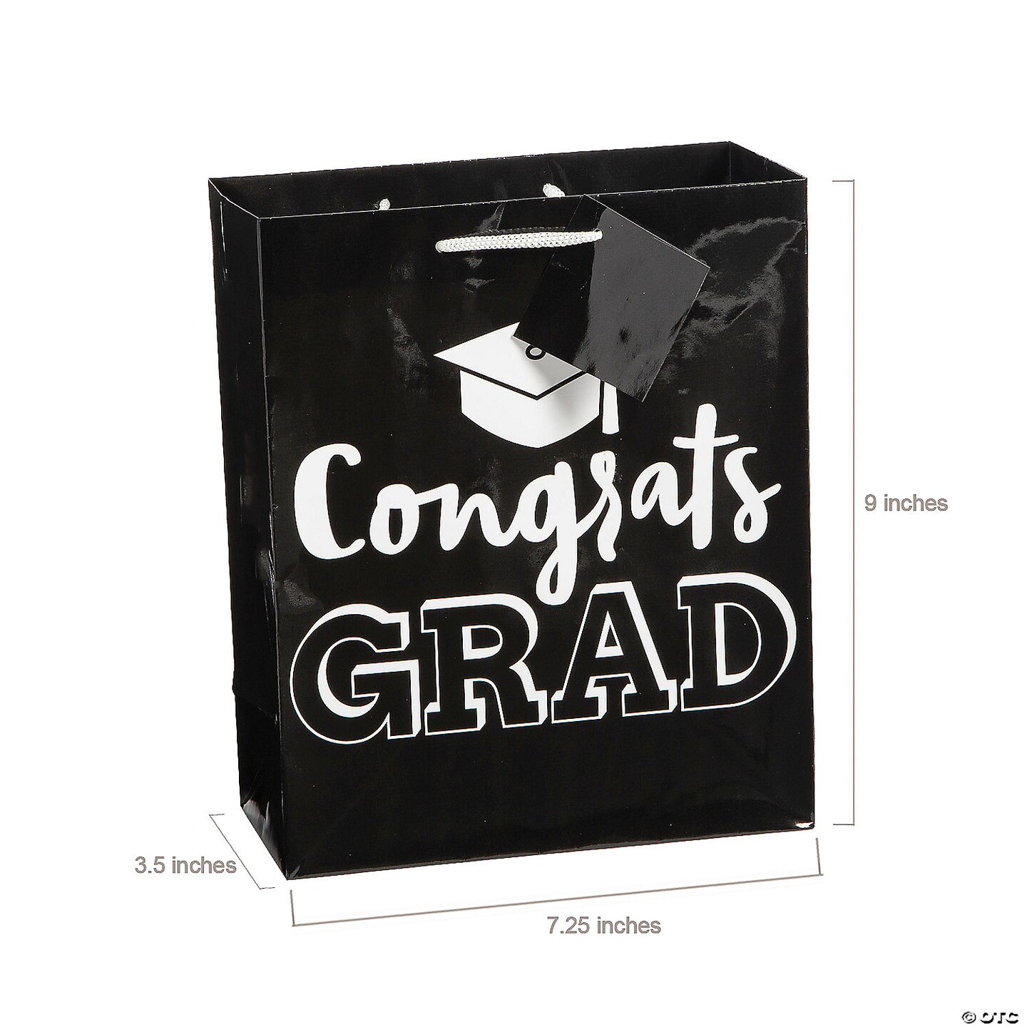 7 1/4&#x22; x 9&#x22; Medium Congrats Grad Gift Bags with Tag | MINA&#xAE;