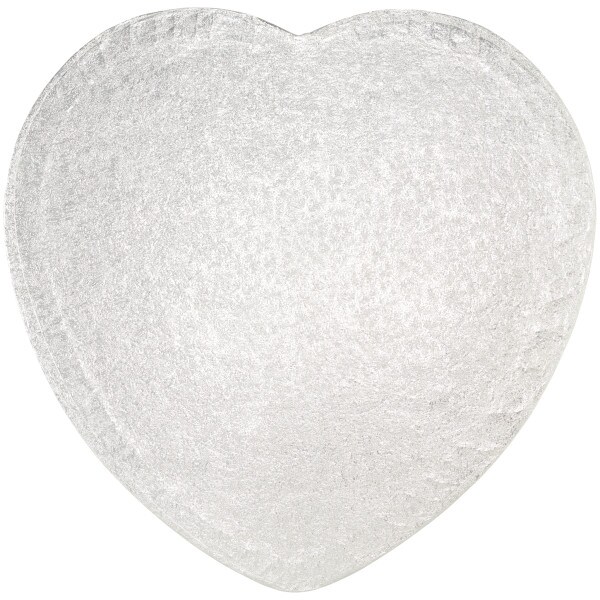 12&#x22; Heart Silver Foil Cake Board