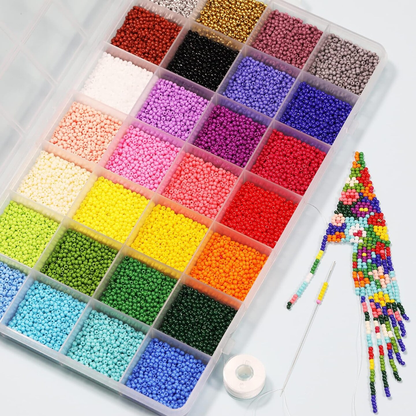 2mm Round 12/0 Seed Beads About 20000pcs in Box 28 Crayon Colors Seed Beads for Making Jewelry