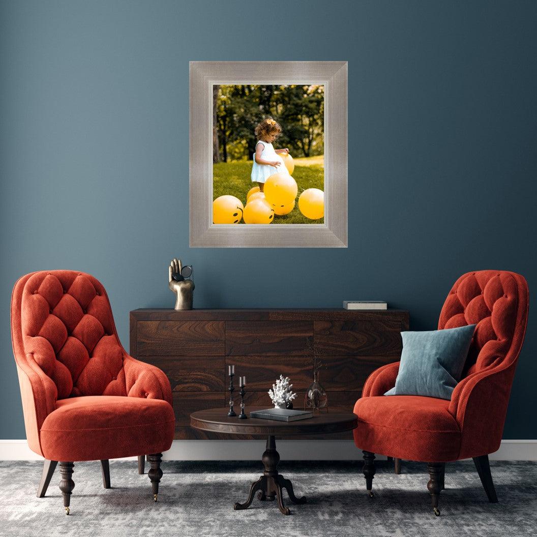 Brushed Metal Silver Picture Frame Industrial Framing