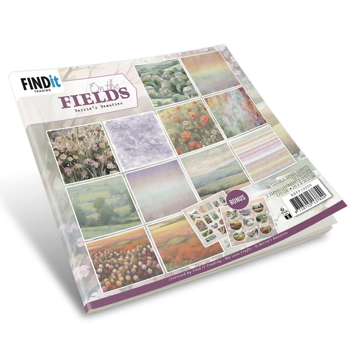 Find It Trading Berries Beauties Paper Pack 8&#x22;X8&#x22; 18/Pkg-Design, On The Fields