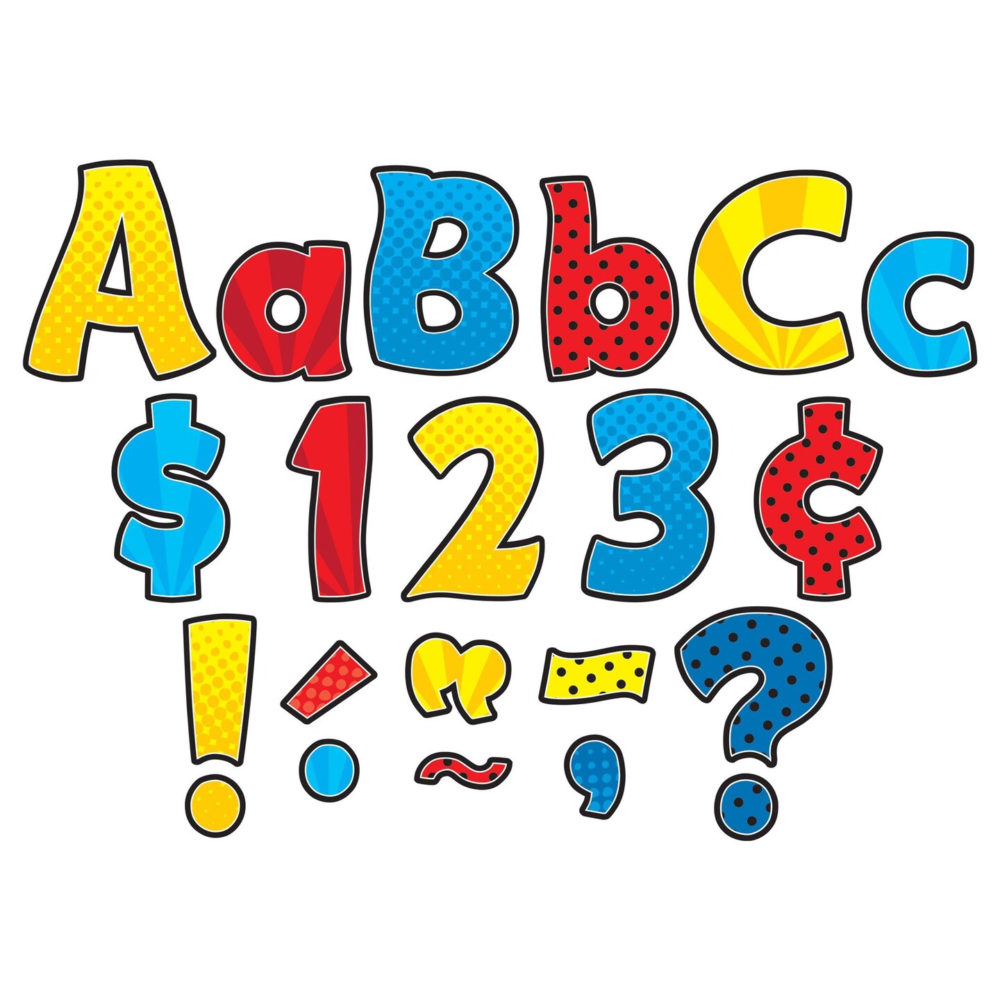 Superhero Funtastic 4&#x22; Letters Combo Pack, 208 Per Pack, 3 Packs
