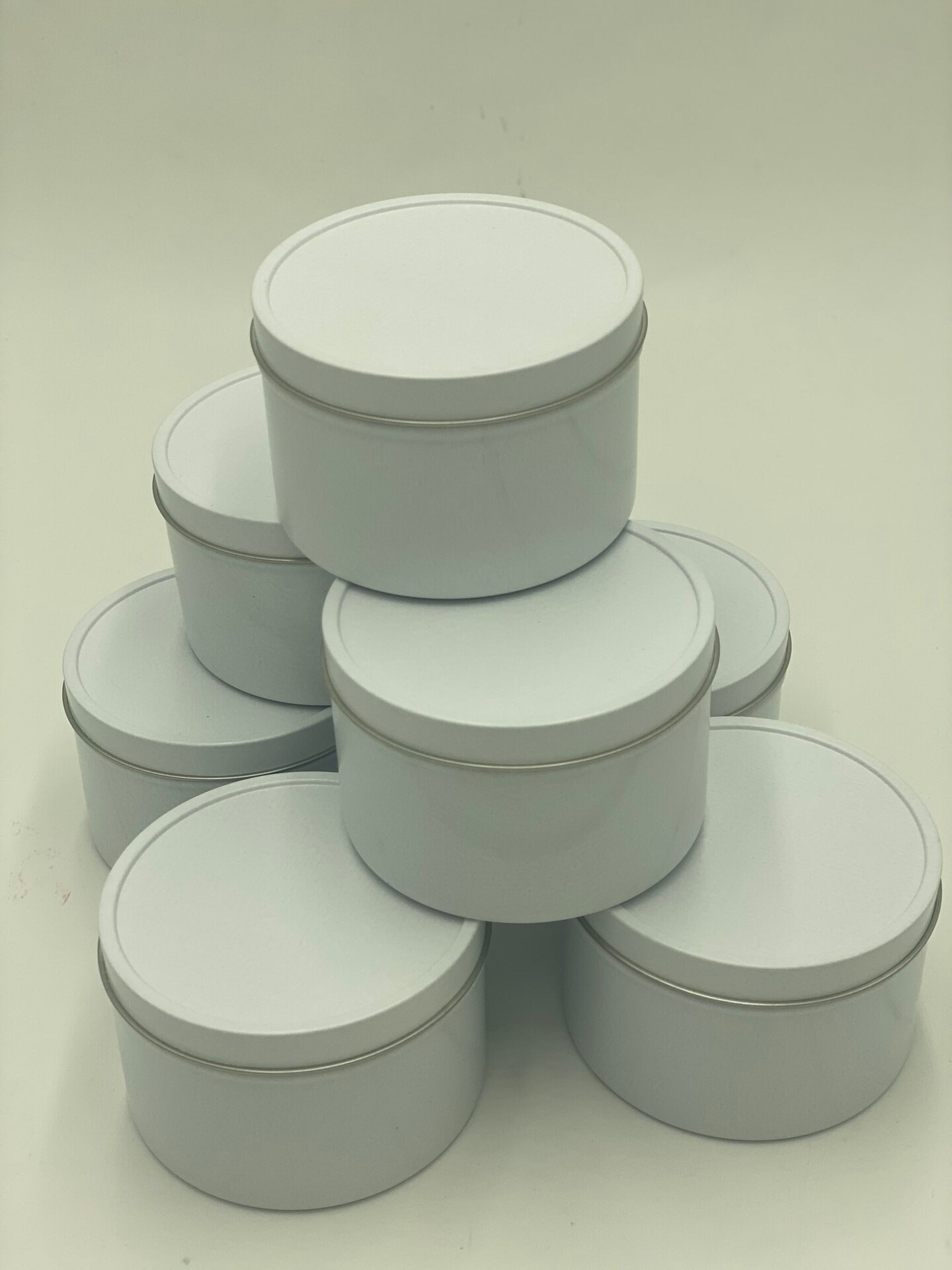 Bulk 48 Pc. White Round Metal Favor Tins