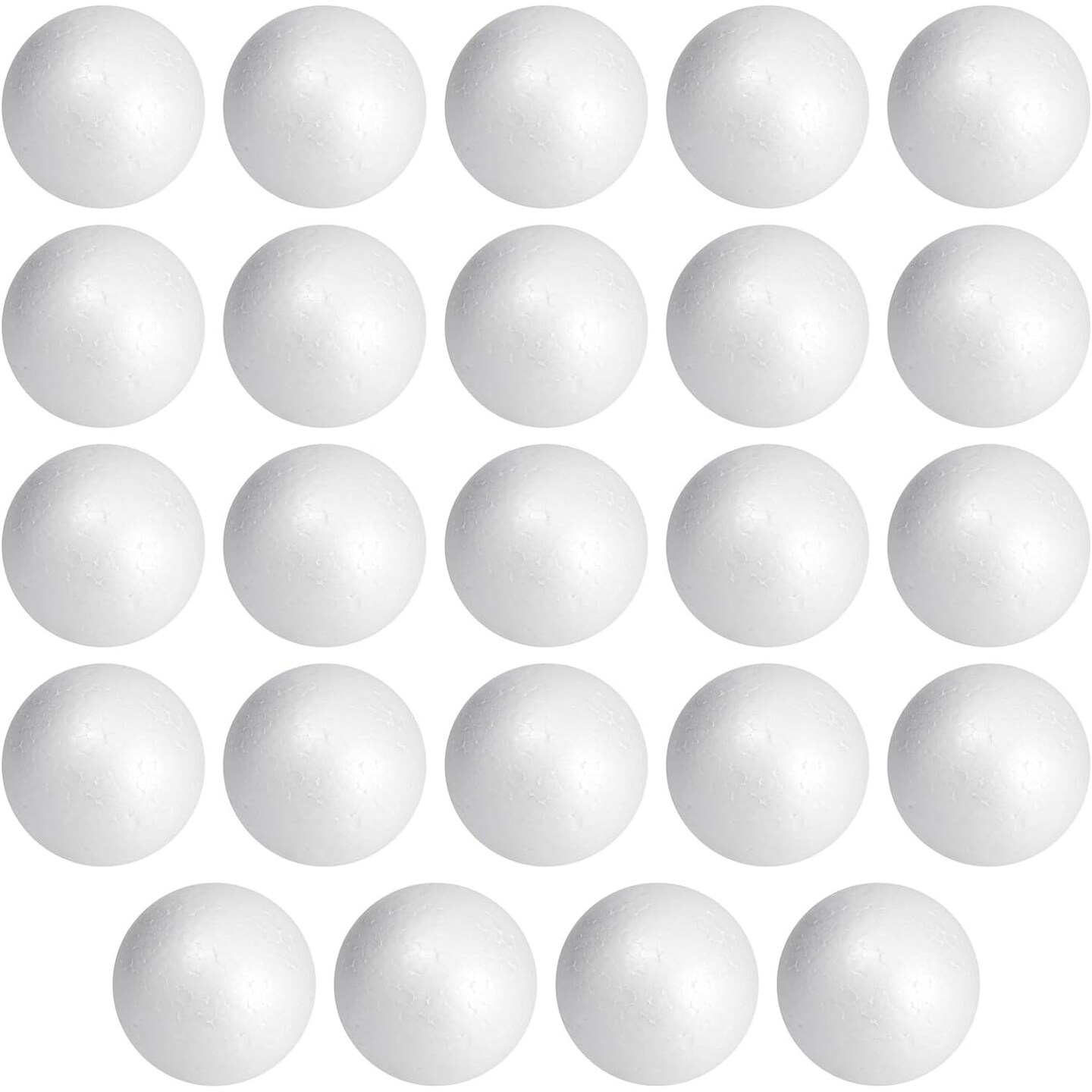 24 Pack 3 Inch Foam Balls for Crafts, Smooth Polystyrene Spheres for DIY Decorations, Classroom Projects