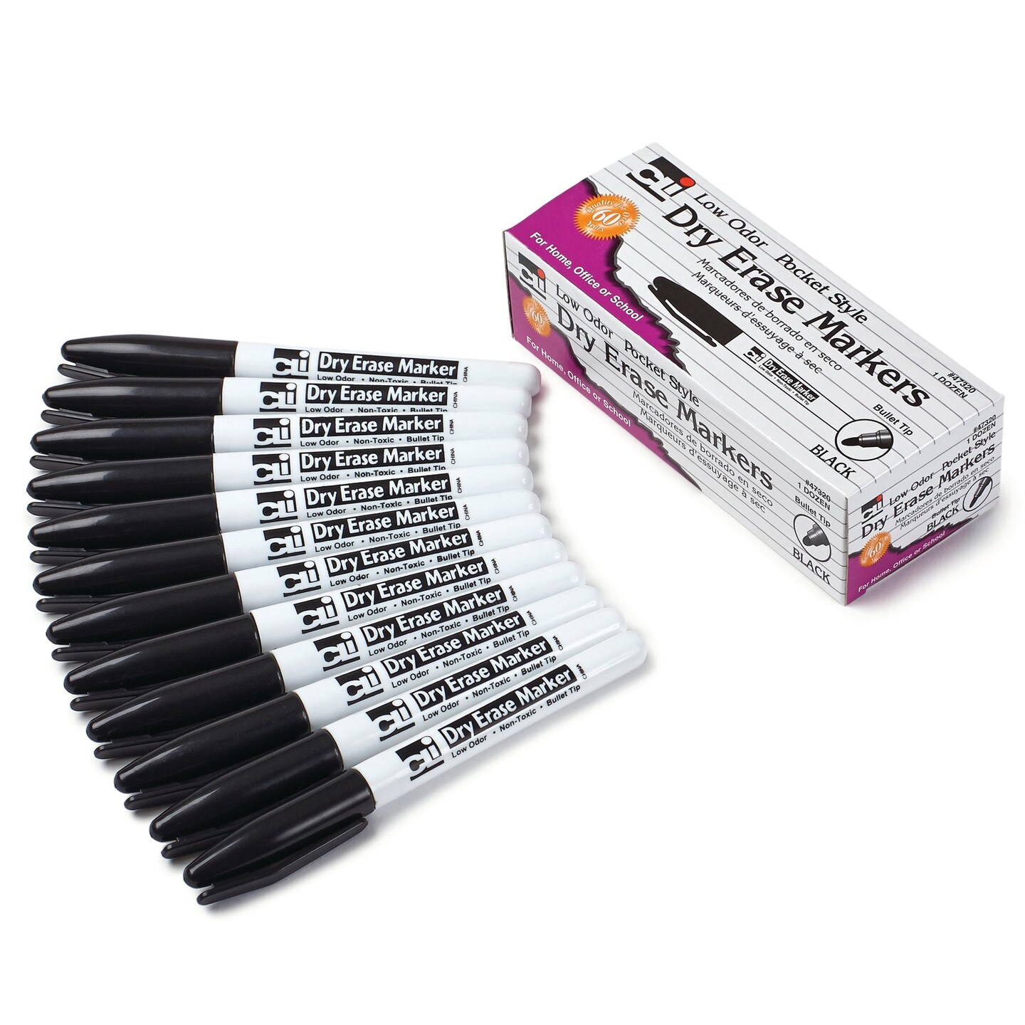 Dry Erase Lapboard Class Pack, Plain 1-Sided Boards, Markers &#x26; Erasers, Pack of 12