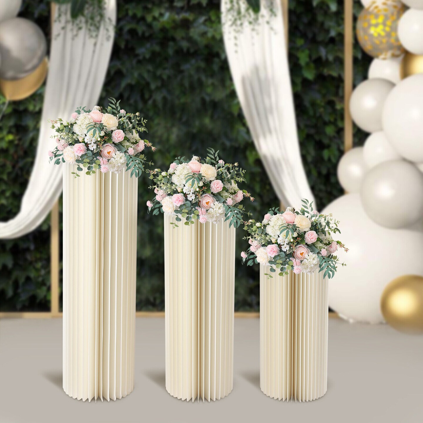 Kitcheniva Cylinder Flowers Stand Centerpiece Decoration 3 Pcs