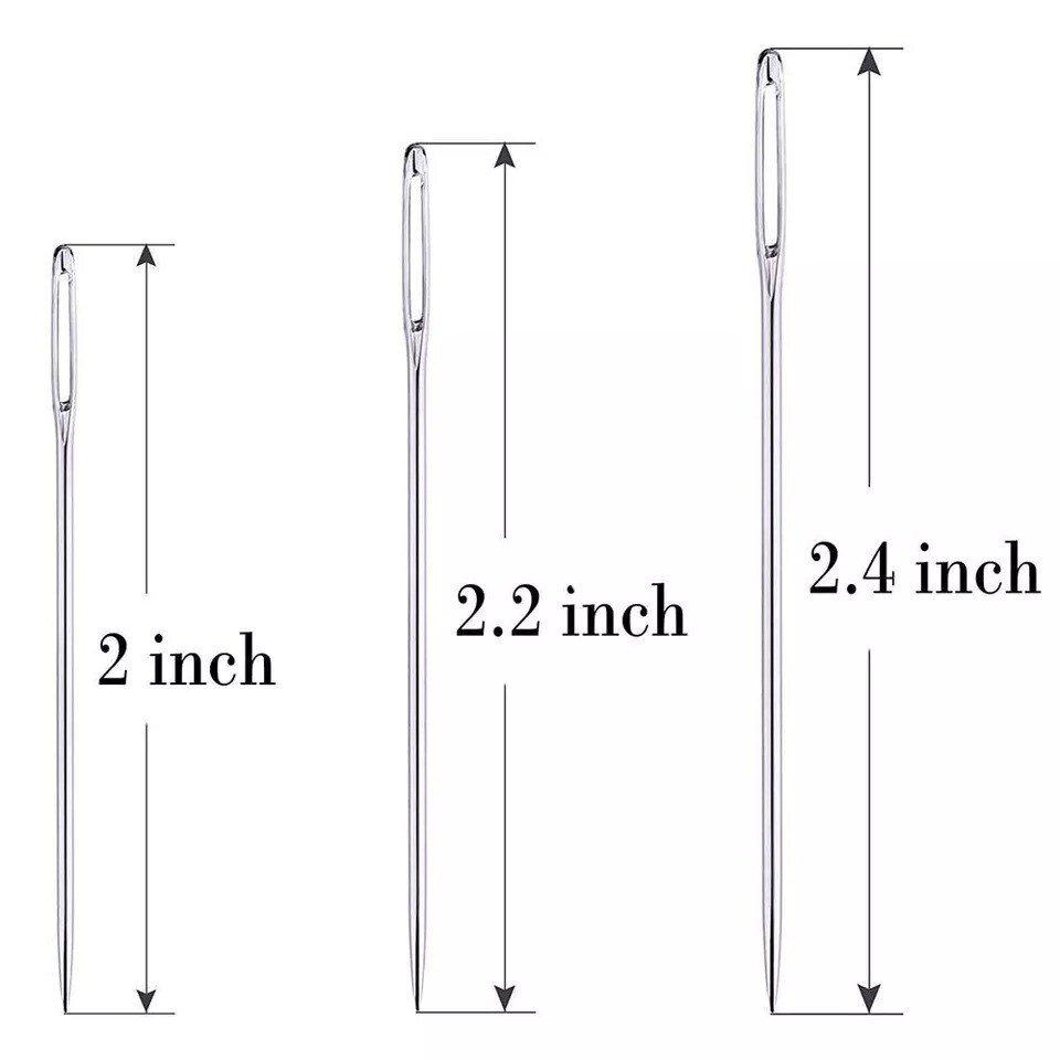 30-Pieces Large Eye Needles for Hand Sewing with Storage Tube