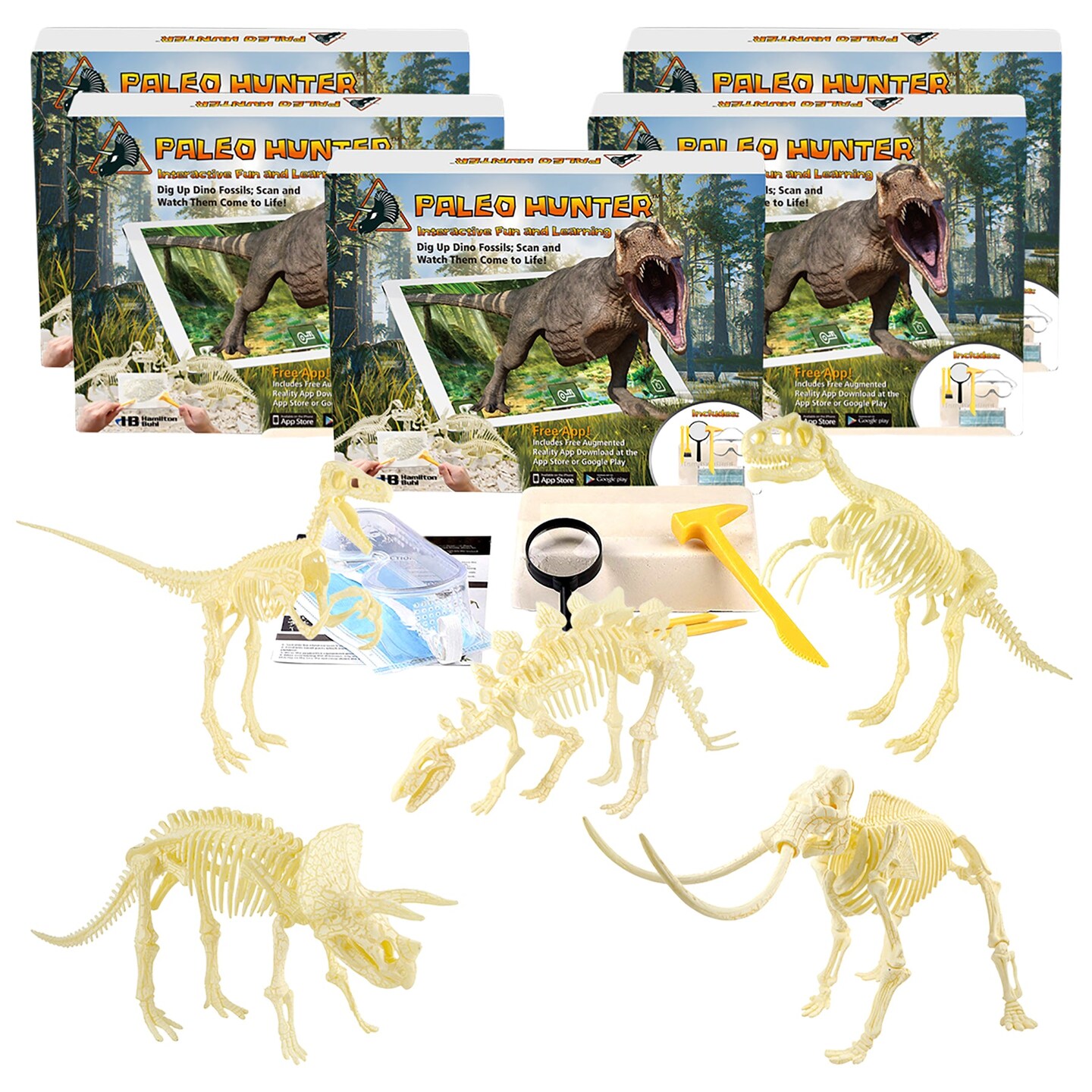Paleo Hunter&#x2122; Dig Kit for STEAM Education - All Five Dinosaurs