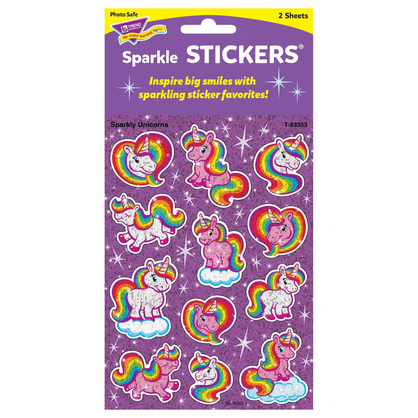 Sparkly Unicorns Sparkle Stickers&#xAE;, 24 Per Pack, 6 Packs