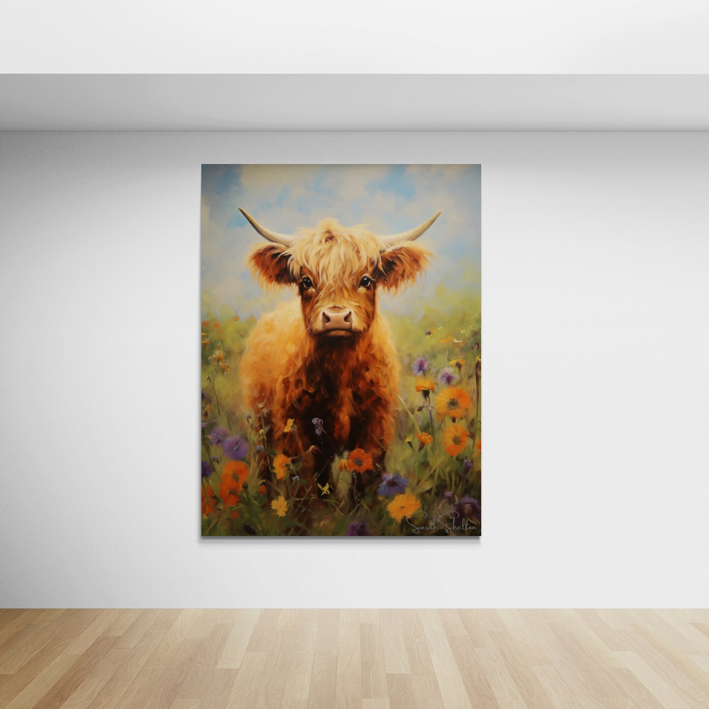 Hand Painted Cow Print on Premium Canvas Farmhouse Wall Decor for Nursery Gift for Farmer Ranch Home Decor Gift product 4