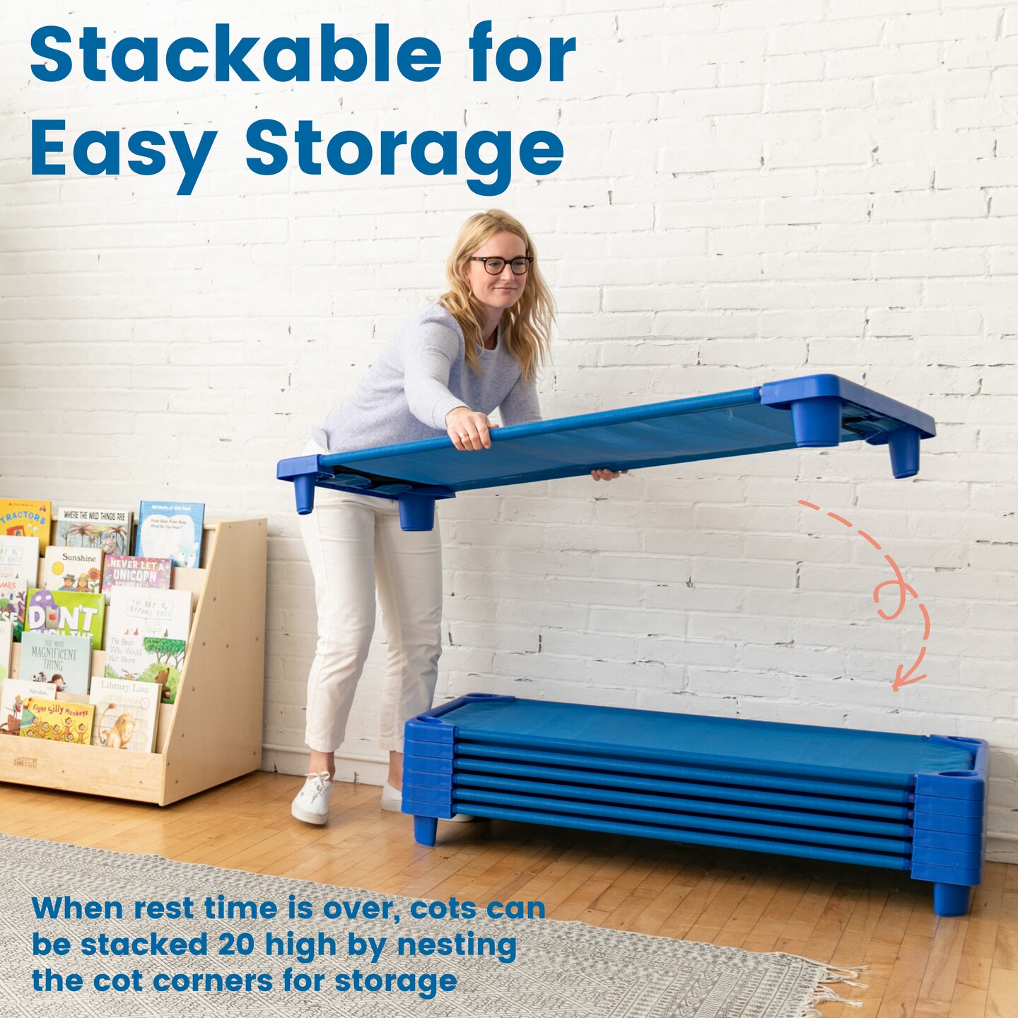 Daycare Sleeping Cots Ready To Assemble 6-pack 6-Pack Stackable Daycare ...