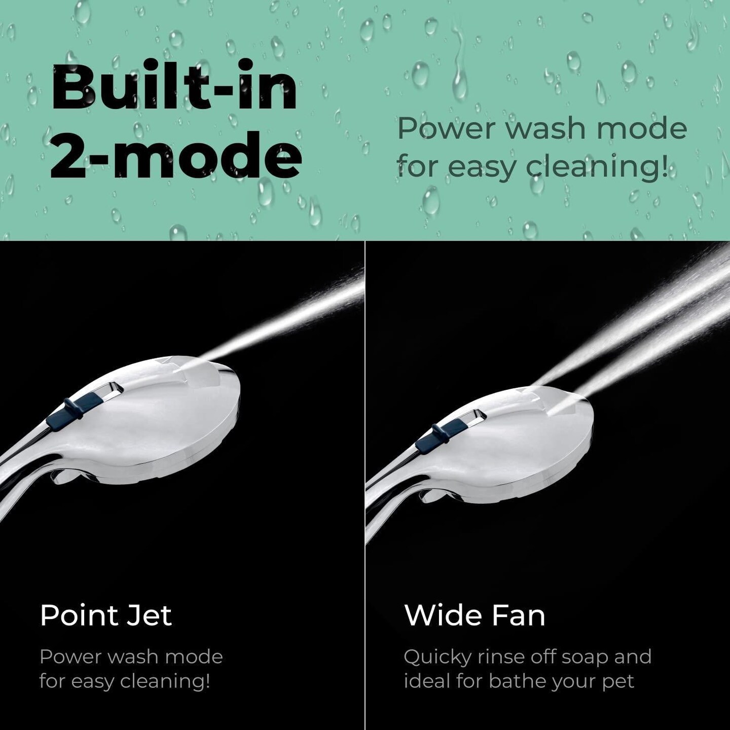 High Pressure Shower Head with Handheld   8 Spray Settings High Flow Removable Shower Head with Hose   Handheld Showerhead   59  Stainless Steel Shower Head Hose   Chrome