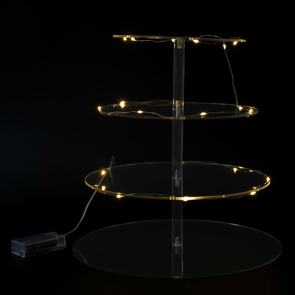 4-Tier LED Cupcake Stand for Events