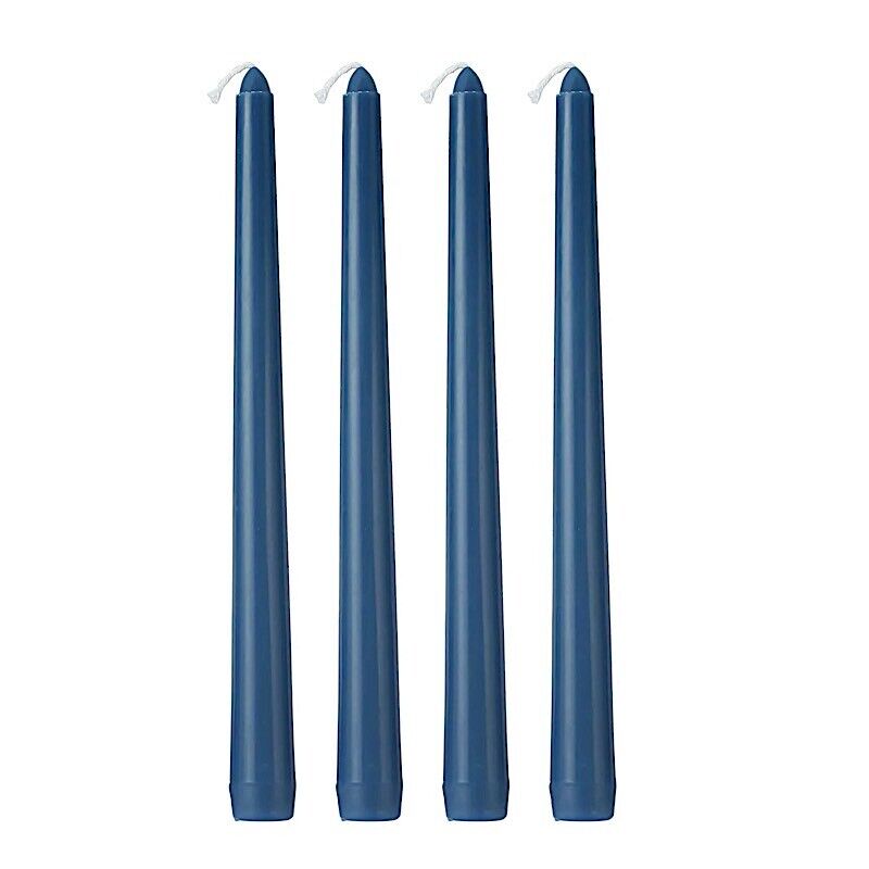 72 Navy Blue Premium 10" Taper Candles Unscented Dinner
