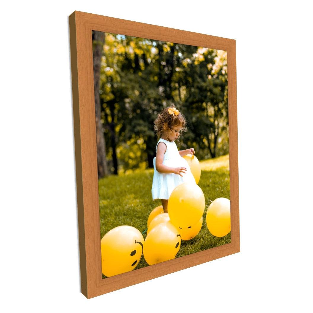 Modern Flat Honey Pecan Wood Picture Frame
