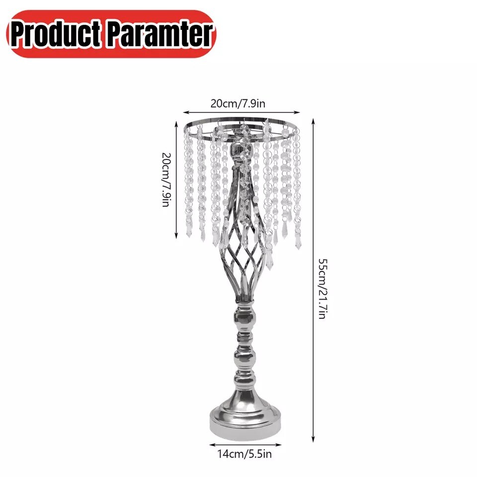 10-Pieces 21.7&#x22; Crystal Wedding Centerpiece Flower Stand