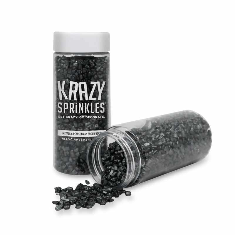 Metallic Black Pearl Sugar Rocks Sprinkles