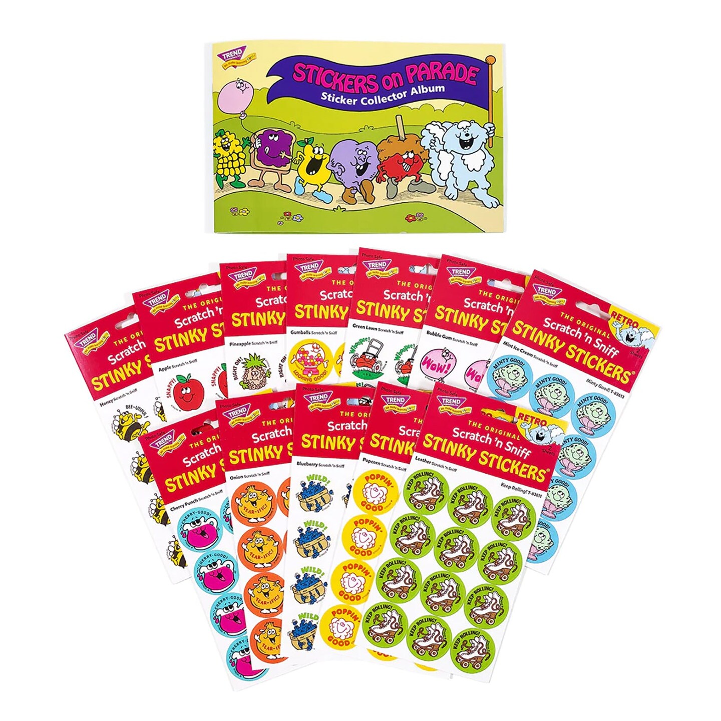 Stickers on Parade Retro Scratch &#x27;n Sniff Stinky Stickers&#xAE; + Album