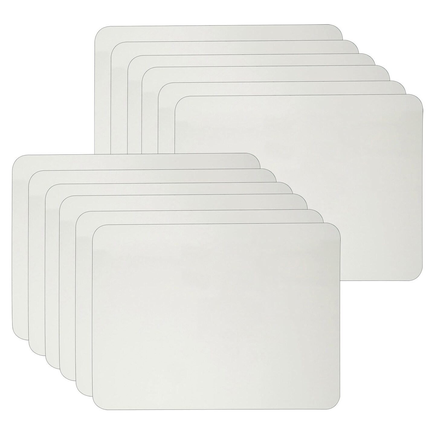 Dry Erase Lap Board, Plain 1-Sided, 9&#x22; x 12&#x22;, Pack of 12