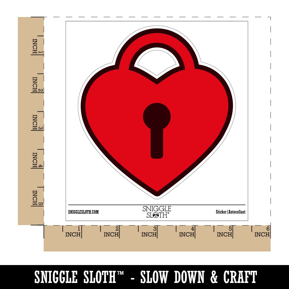 Heart Lock Key Waterproof Vinyl Phone Tablet Laptop Water Bottle Sticker Set - 5 Pack