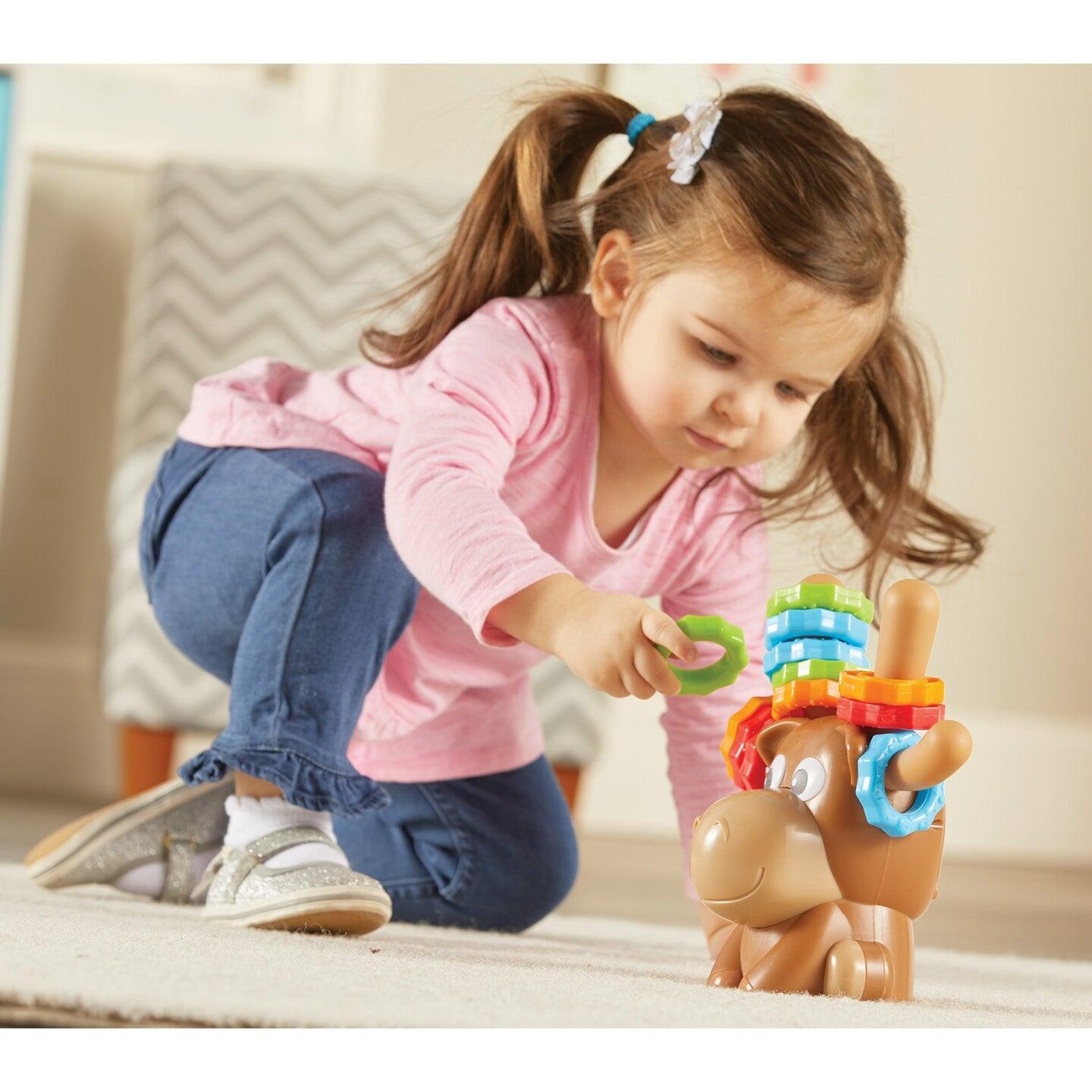 Max&#x27;s Fine Motor Moose: 12 Grabbable Rings for Skill Development | For Ages 2 to 5 Years