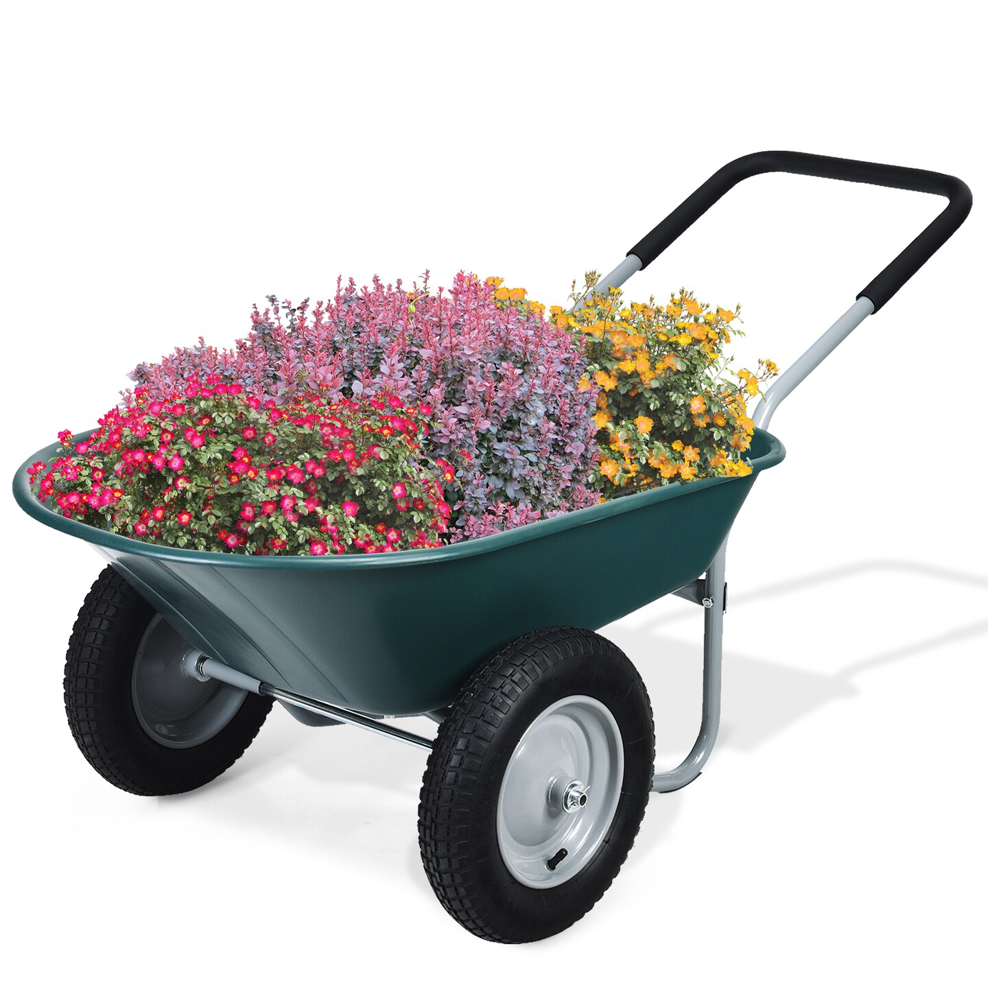 2 Tire Wheelbarrow Garden Cart Heavy-duty Dolly Utility Cart