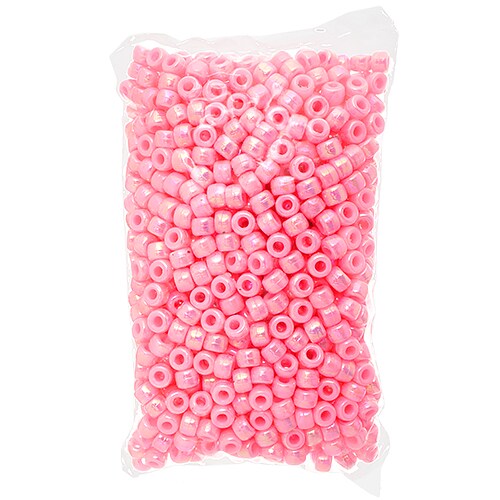 John Bead 9mm Opaque AB Plastic Pony Beads, 1000pcs