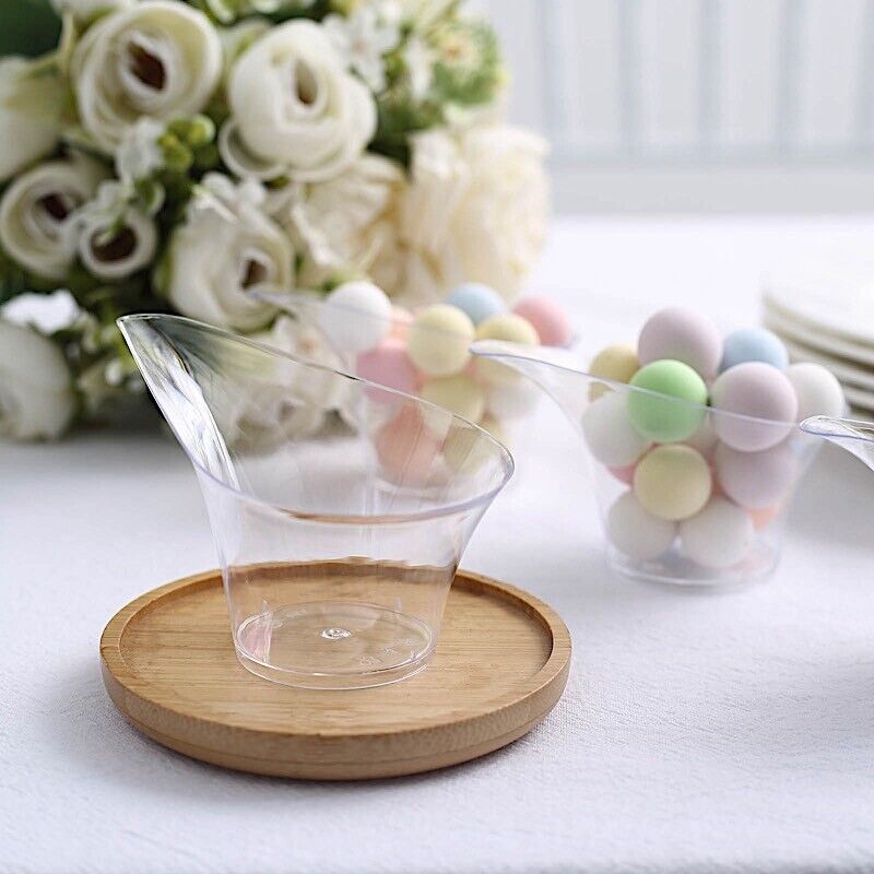 24 Clear 3 oz Disposable Mini Teardrop Plastic DESSERT CUPS