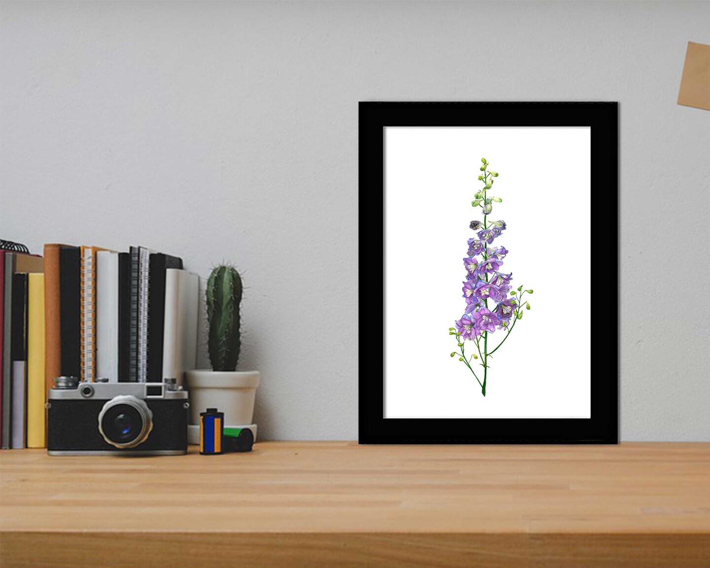 Larkspur Flower Watercolor Art Print Delphinium July Birth Month Flower Painting Wall Art Birthday Gift for Mom Home Decor Wild Flowers Gift product 5